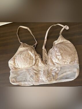 aerie Lace Bralette in Light Beige Size M